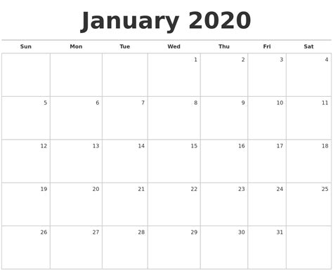 Fill In Monthly Calendar 2020 Example Calendar Printable