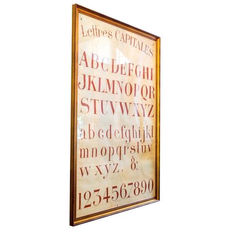 Hand Painted French Alphabet Chart From A Unique Collection Of
