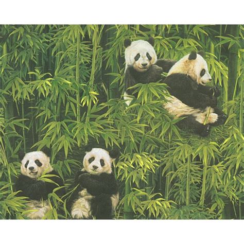 creation panda pattern wallpaper bamboo forest embossed vinyl