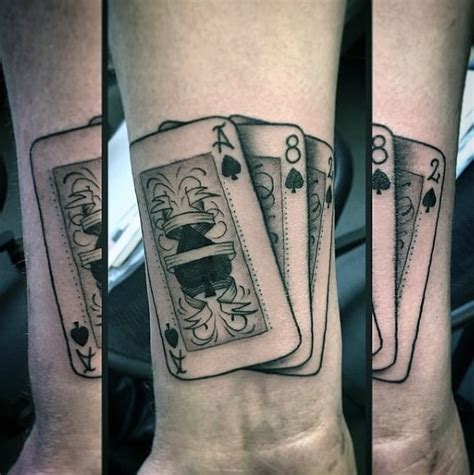 Choose any design for your custom deck of cards or create your own from scratch! 90 Playing Card Tattoos For Men - Lucky Design Ideas