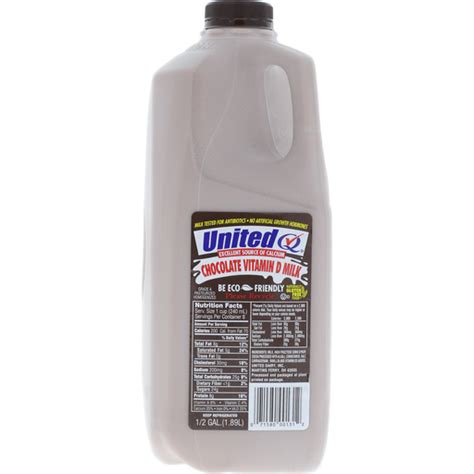 United Whole Chocolate Milk Half Gallon Chocolate And Flavored Moore