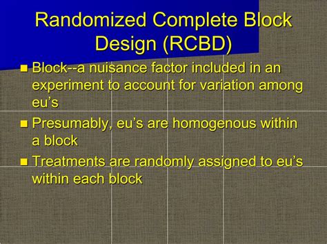 Ppt Randomized Complete Block Design Rcbd Powerpoint Presentation
