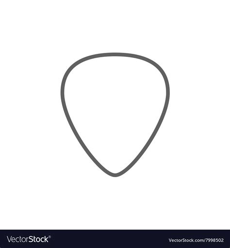 Guitar Pick Line Icon Royalty Free Vector Image