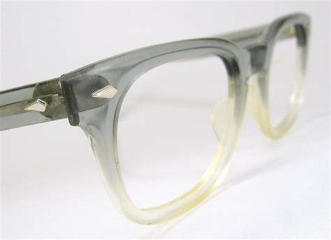 Vintage 50s Translucent Grey Fades Horn Rim Eyeglasses