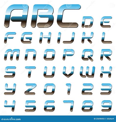Metallic Alphabet Letters And Digits Royalty Free Stock Photo Image