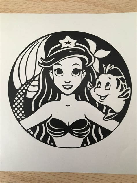 Download The Little Mermaid Starbucks Crossover Vinyl Decal by ...