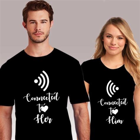 couple t shirt connected to her him t shirt casual hipster short sleeve women s t shirt