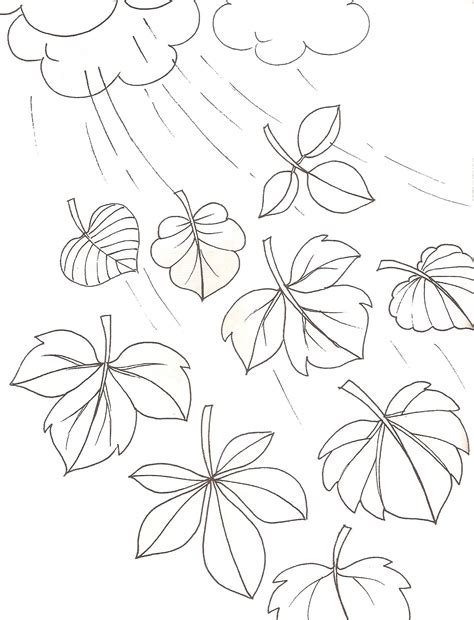 Dessin De Feuille D'automne À Imprimer  Coloriage Arbre Automne Avec