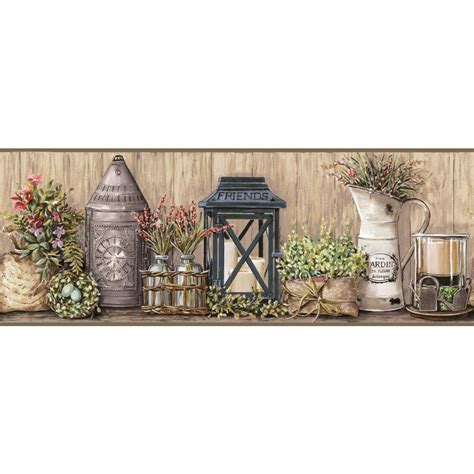 York Wallcoverings Country Keepsakes Country Chalkboard Shelf Wallpaper