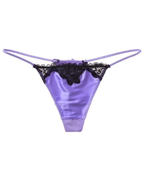 Lace Trimmed G String Panty Purple Wholesale Lingerie Sexy Lingerie