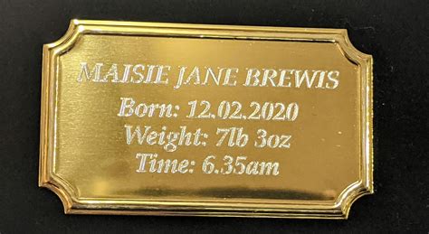 Gold Aluminium Engraving Plate 60mm X 35mm Engraved To Your Etsy