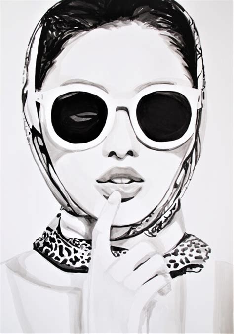 Lady With Sunglasses Drawing By Alexandra Djokic Artmajeur