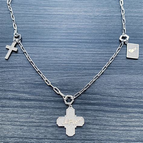 Lil Peep Trinity Necklace Iced Out 3pc Cross Chain Etsy