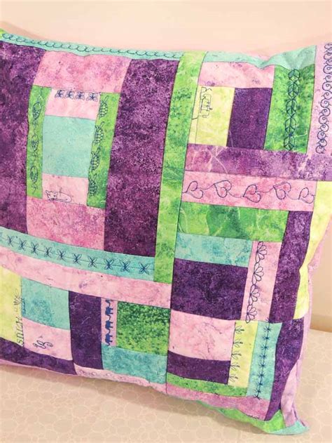 Triangular log cabin pincushion tutorial, a photo by jeni baker on flickr. Embellish the modern Log Cabin cushion cover with ...
