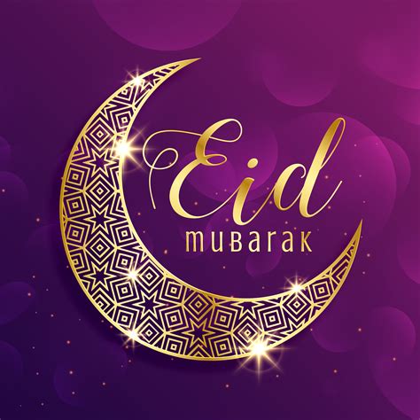 Beautiful Gold Moon Eid Mubarak Festival Greeting Background Download