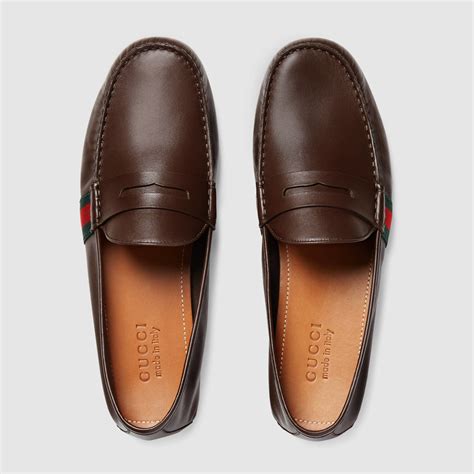 Lyst Gucci Horsebit Grained Leather Driving Shoes In Brown For Men