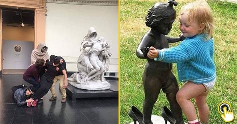 25 Hilarious Times People Took Posing With Statues To Another Level