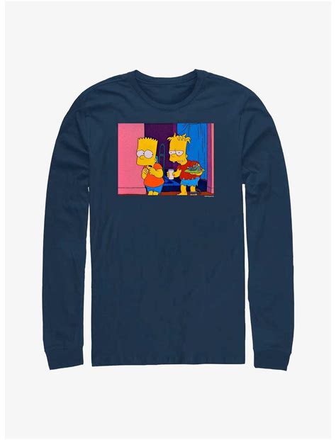 The Simpsons Long Sleeves The Simpsons Double Bart Long Sleeve T Shirt Ht0508 The Simpsons Merch