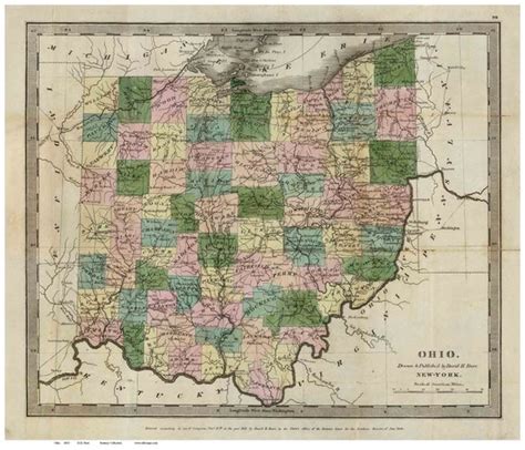 Ohio 1831 State Map By Burr Reprint