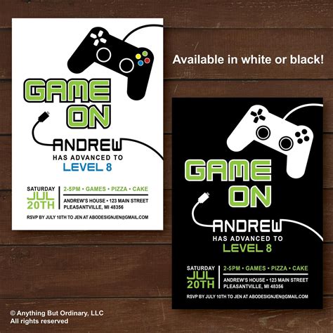 Game on Birthday Invitation / Level up Printable Video Game | Etsy