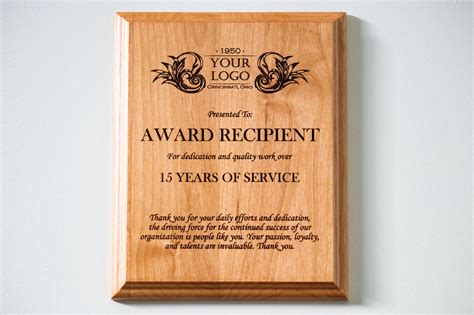 Custom Wood Plaque Engraved Award Plaque Corporate T Etsy