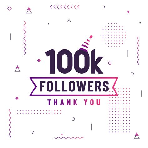 Thank You 100k Followers 100000 Followers Celebration Modern Colorful