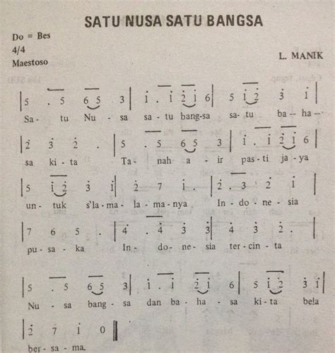 Angka satu terbaru gratis dan mudah dinikmati. Not Angka Pianika Lagu Satu Nusa Satu Bangsa