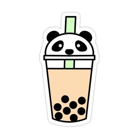 Panda Boba Sticker By Milkteajin Cute Laptop Stickers Tea