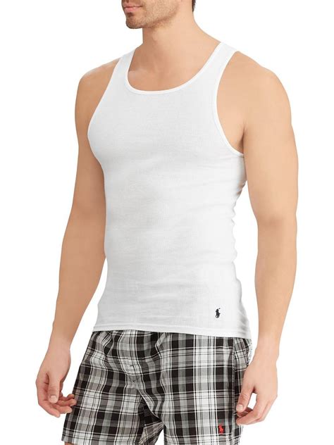 Polo Ralph Lauren Pack Classic Fit Cotton Tank Tops In White For Men