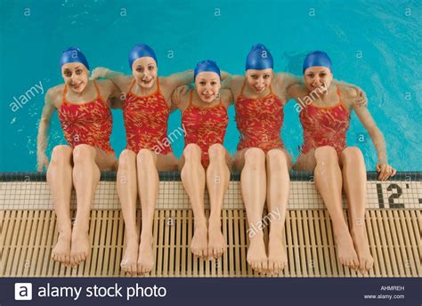 Synchronized Swim Team Practicing Stock Photo 14508760 Alamy