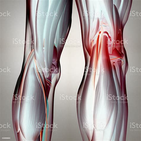 Human Anatomy Back Of Legs Calf Muscles Knees 3d Illustration Stock
