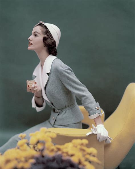 A Model Wearing A George Carmel Suit Photograph By Karen Radkai Fine