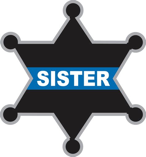 Thin Blue Line Sister Sheriff Badge Decal