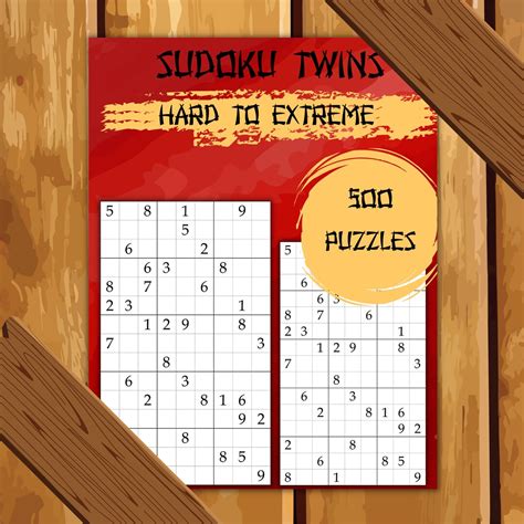 Sudoku Twins Hard To Extreme 500 Puzzles Printable Pdf Etsy