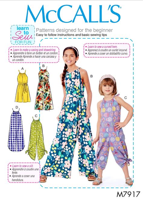 Sewing Pattern Girls' Easy Jumpsuit Pattern Little | Etsy | Sewing