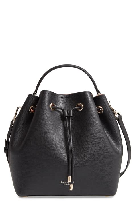 Lyst Kate Spade Medium Vivian Leather Bucket Bag In Black