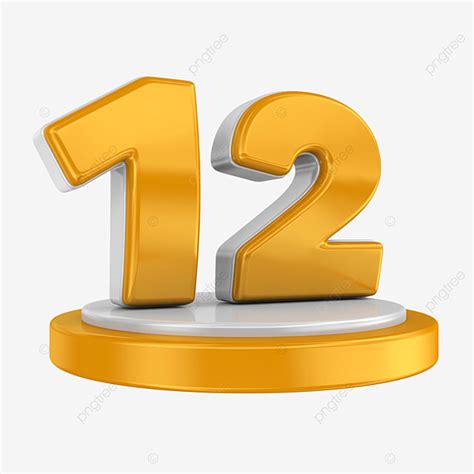 Numbers 12 Clipart Vector 3d Gold Number 12 3d Number Alphabet Png