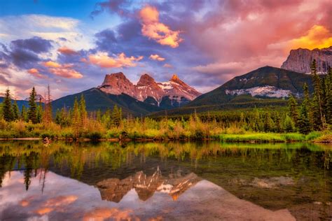 All About The Three Sisters Mountains In Canmore Alberta