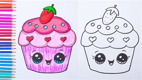 how to draw cupcakes easy drawings in 2020 cute drawings kawaii drawings easy drawings