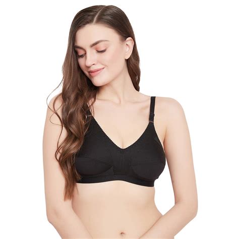 buy klassik black solid non wired non padded super support everyday rich cotton bra for women at