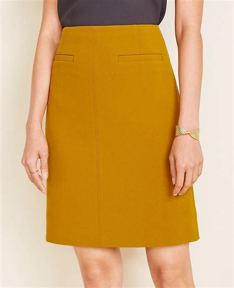 Topstitched Doubleweave Pocket Skirt Ann Taylor With Images