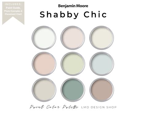 Shabby Chic Benjamin Moore Paint Palette Cottage House Color Etsy