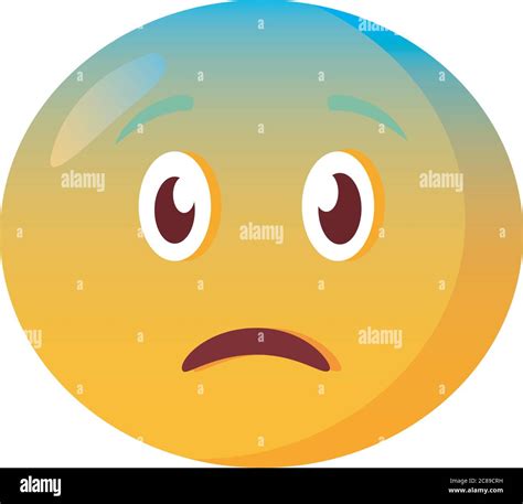Terrified Emoji Face Classic Flat Style Icon Vector Illustration Design