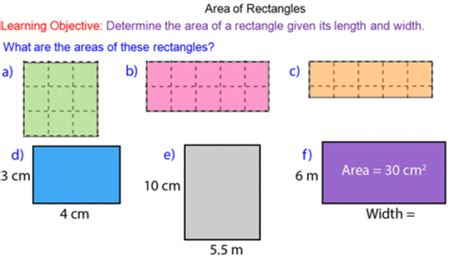 Area Of Rectangles Mr