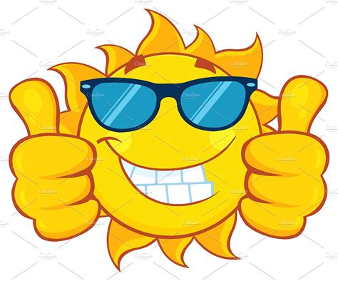 Sun Giving A Double Thumbs Up Illustrations Creative Market