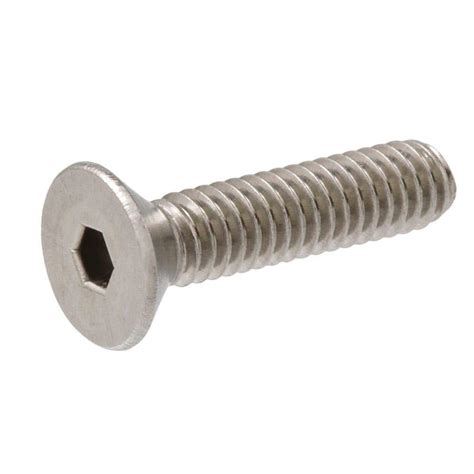 Everbilt 1 4 In 20 X 1 In Hex Flat Head Stainless Steel Socket Cap Screw 811678 The Home Depot