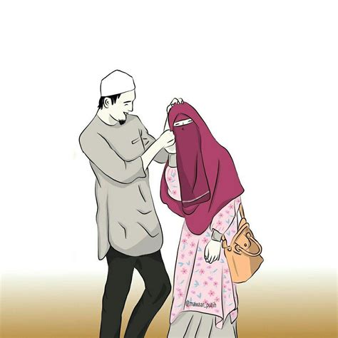 √ Art Romantic Islamic Couple Cartoon Hd Islamic Motivational 2022