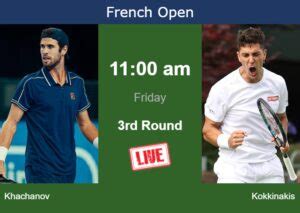 How To Watch Khachanov Vs Kokkinakis On Live Streaming At The French