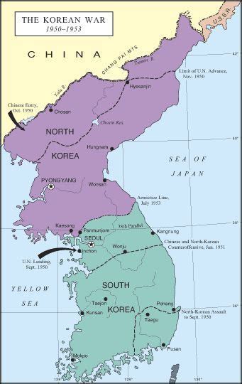 Map Of The Korean War 1950 1953