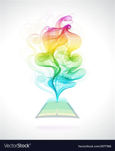Abstract Colorful Background Book Icon And Wave Vector Image